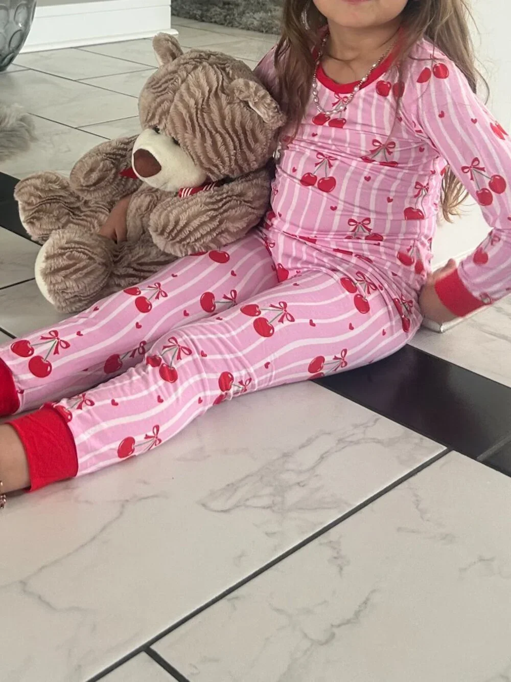Cherry Hearts Bamboo Toddler Pajamas 2T | Cherry Print 2-Piece Set NWT
